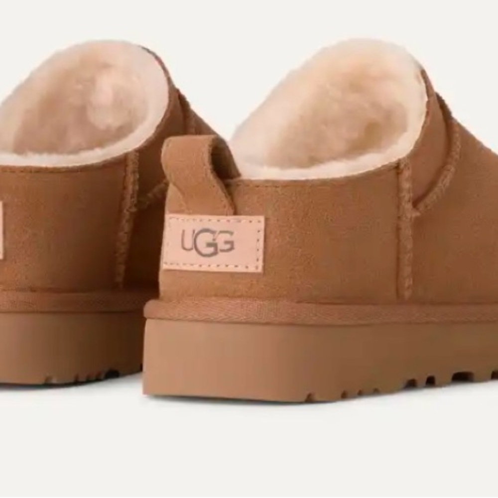 UGG Women’s Chestnusy Brown Slip-On Classic Micro Slipper Boot - Picture 7 of 9